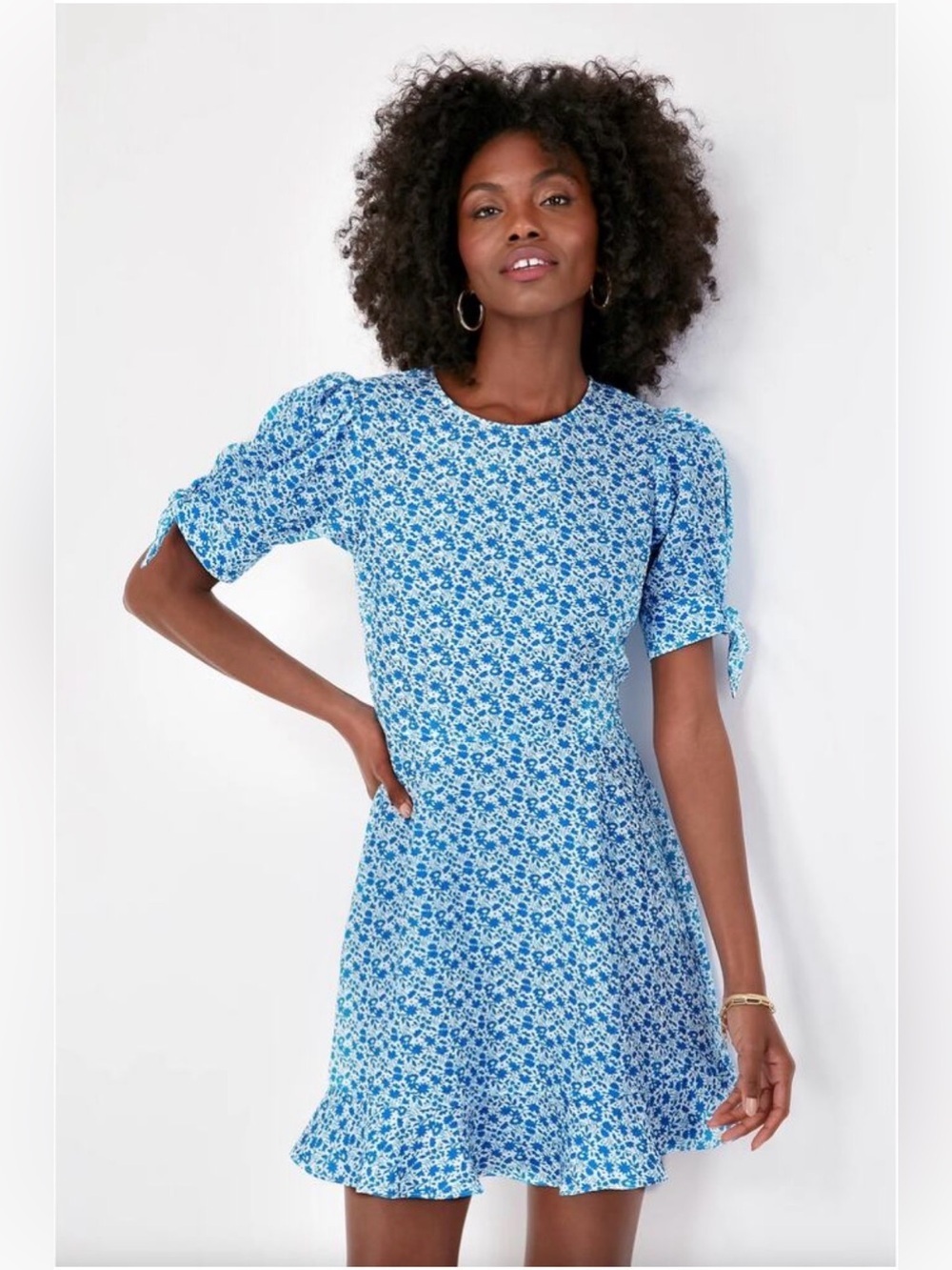Tuckernuck Hyacinth House Dallas Blue Floral Mini Dress Large